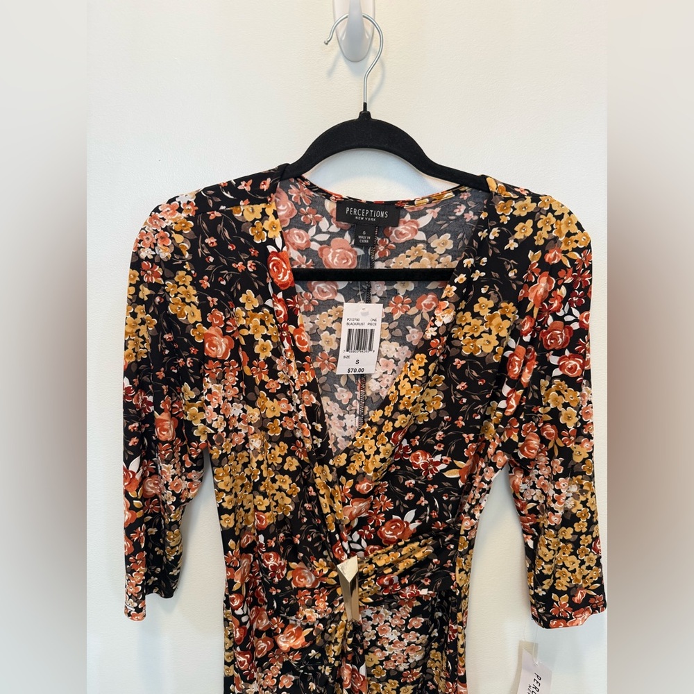 NWT Perceptions New York Floral Wrap Dress - Size S - Picture 2 of 11